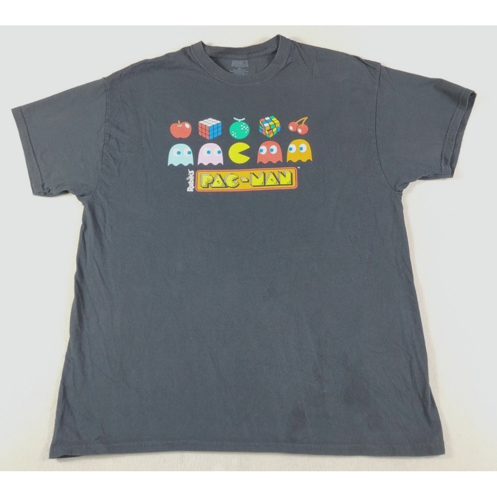 Brisco Brands Pac-Man Rubiks Shirt Mens XL Black Retro Video Game Graphic Tee